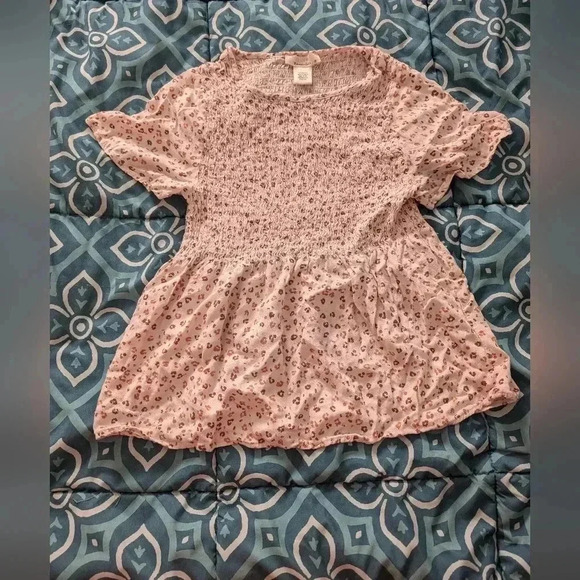 Urban Romantics Short Sleeve Patterned Babydoll Blouse M - Picture 1 of 3